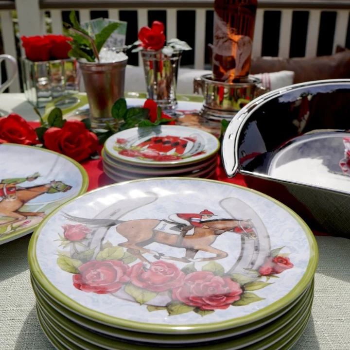 Day at the Races Melamine Salad Plate | Individual 9-Inch Equestrian Plate - Image 2