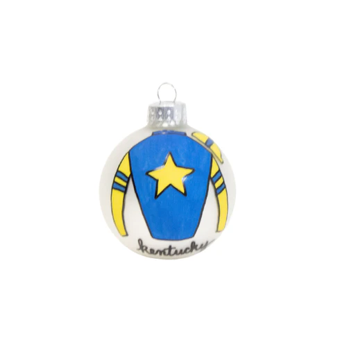Hand-Painted Kentucky Jockey Silks Ornament - Image 3