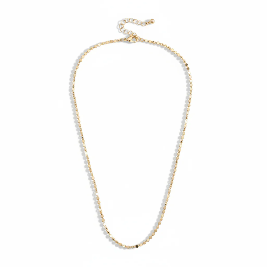 Harper Mini Disc Charm Necklace Base | Shiny Gold Foundation for Charms