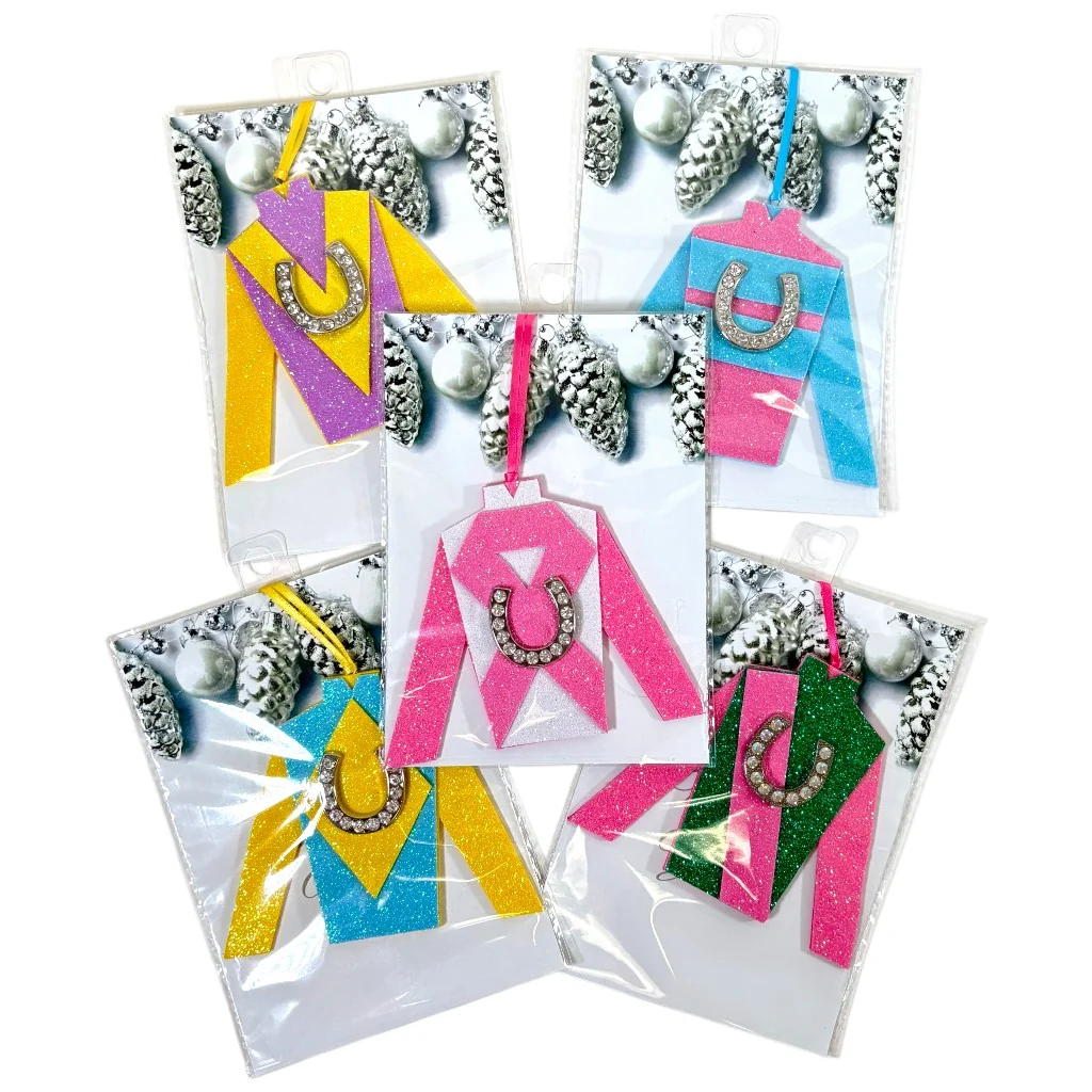 Heather French Henry Handcrafted Jockey Silks Christmas Ornaments | Kentucky Racing Decor - Image 3