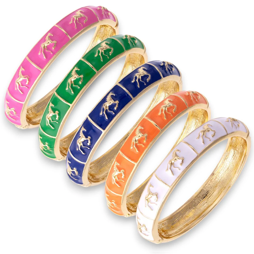 Horsin' Around Sculpted Enamel Hinge Bangle
