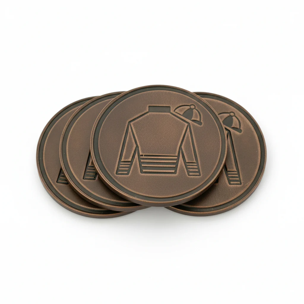 Jockey Silk Leather Coasters | Set of 4 | Handcrafted Horween Leather Drink Mats