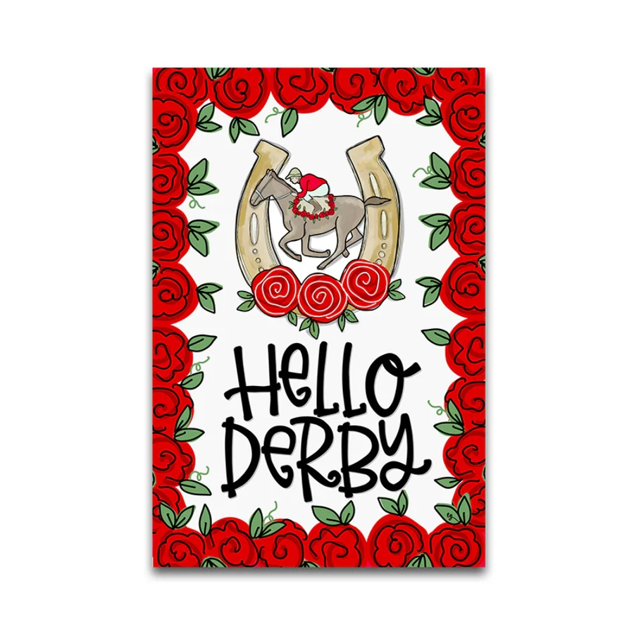 Kentucky Derby "Hello Derby" 12" x 18" Garden Flag - Image 3