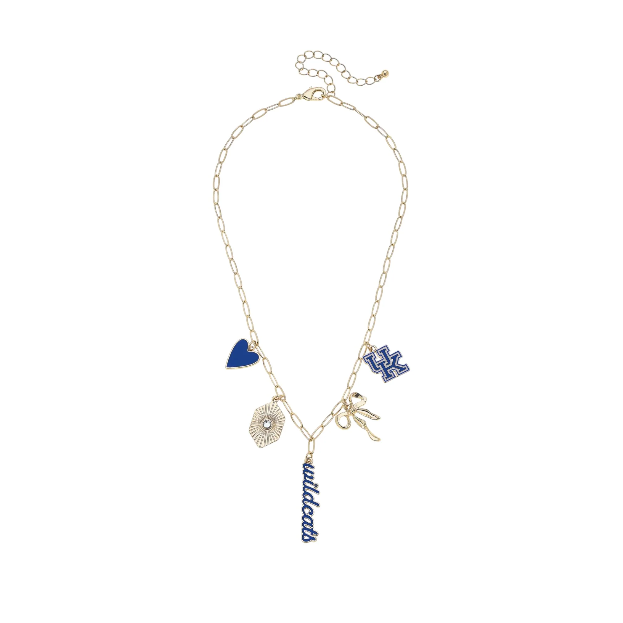 Kentucky Wildcats Paper Clip Charm Collector Necklace — Shiny Gold