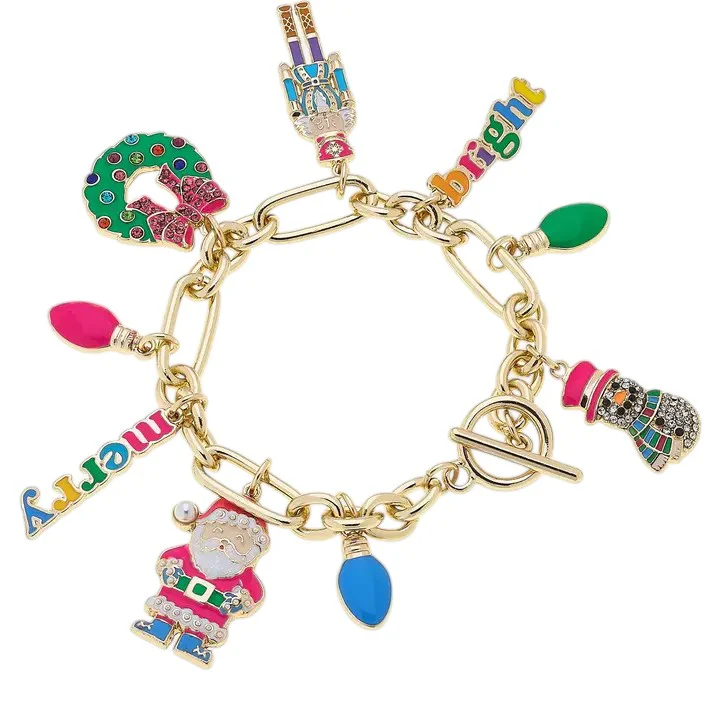 Merry & Bright Holiday Jewelry – Charm Bracelet, Earrings, Necklace, or Bracelet Set - Image 6