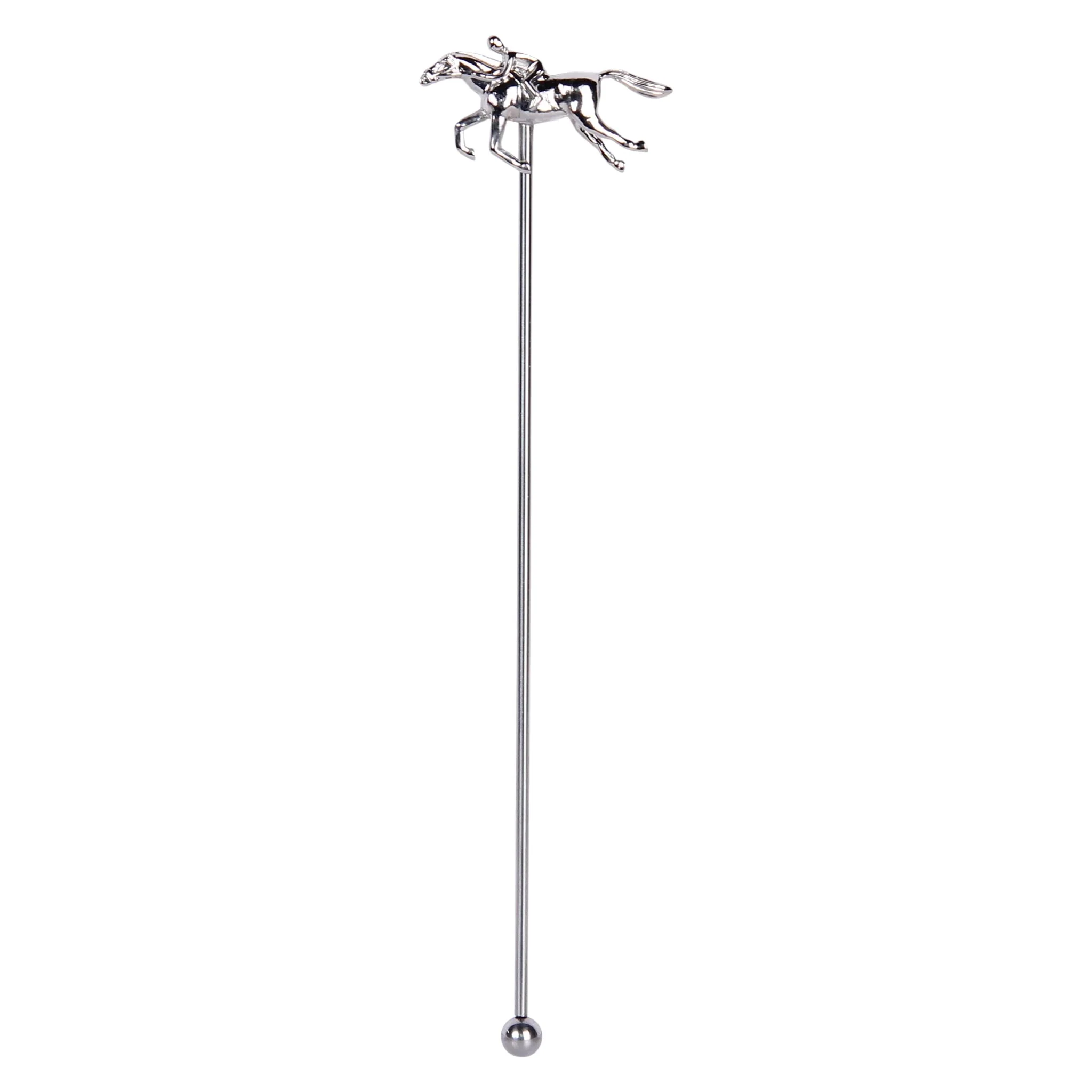 Metal Horse Racing Cocktail Stirrer - Gold & Silver Finishes - Image 4
