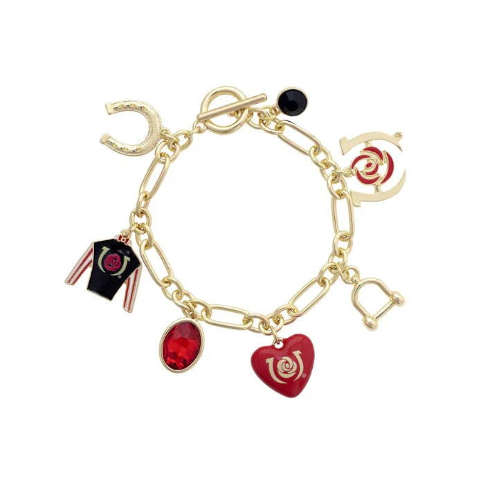 Official Kentucky Derby Enamel Charms Bracelet - Gold Chain