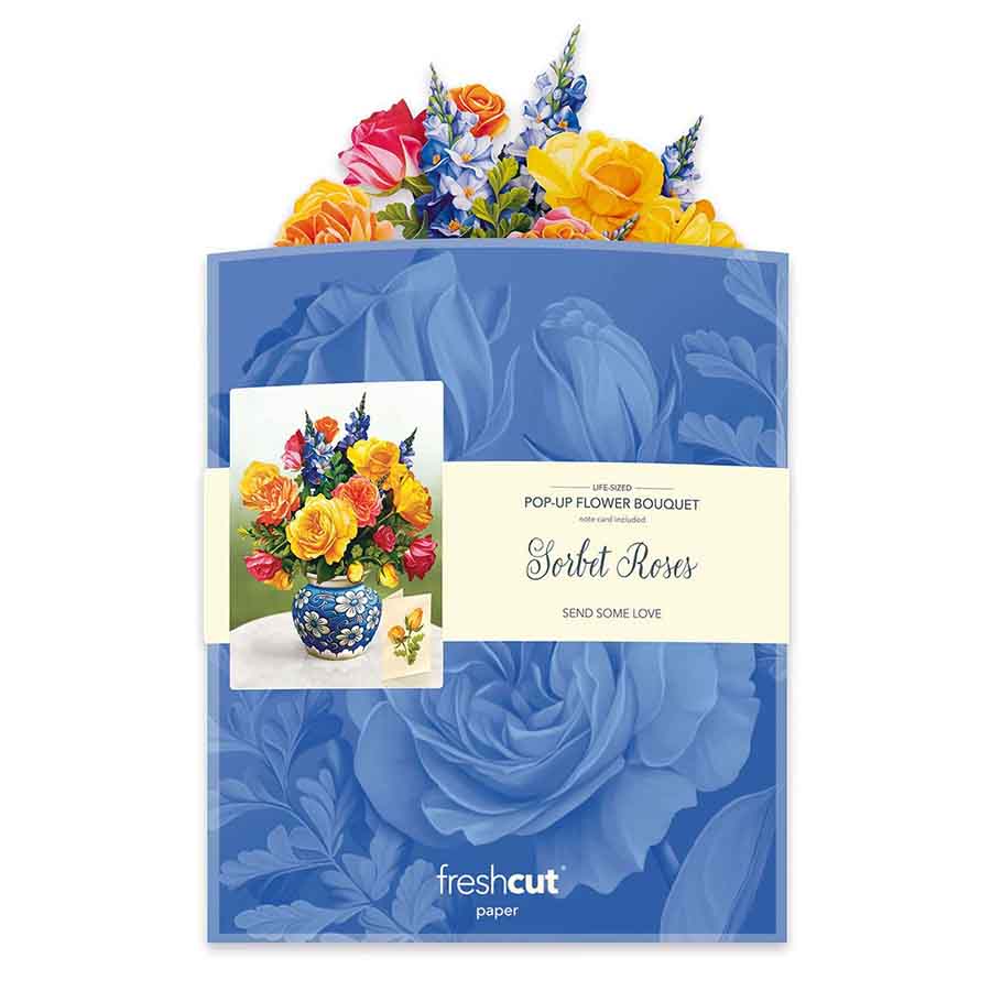 Sorbet Roses Paper Flower Bouquet - Image 5