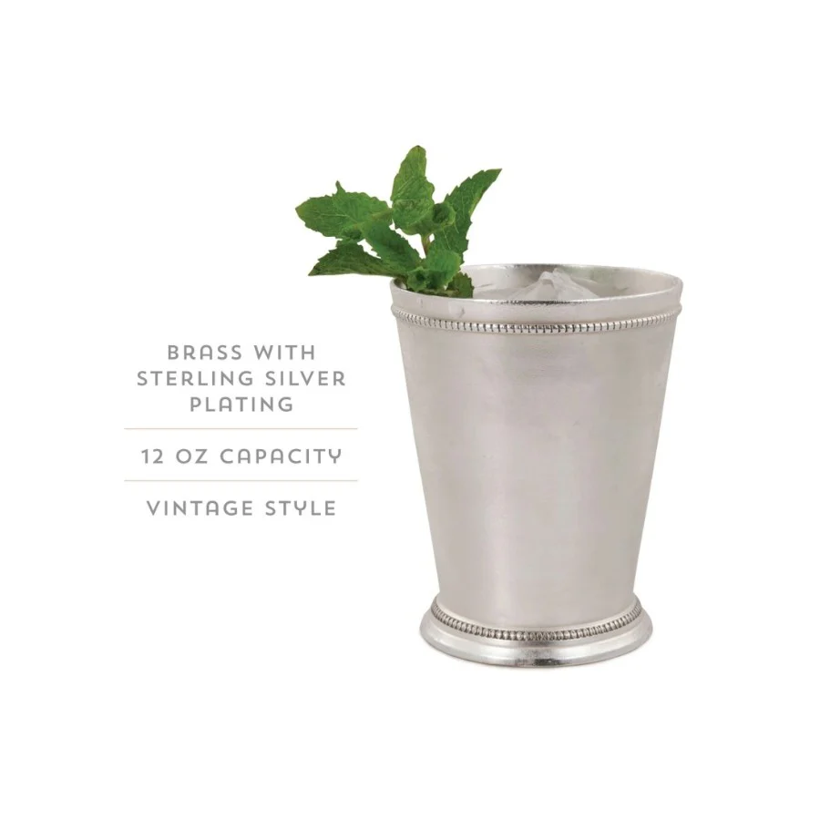 Vintage Mint Julep Cup | Silver Plated Brass Barware - Image 3