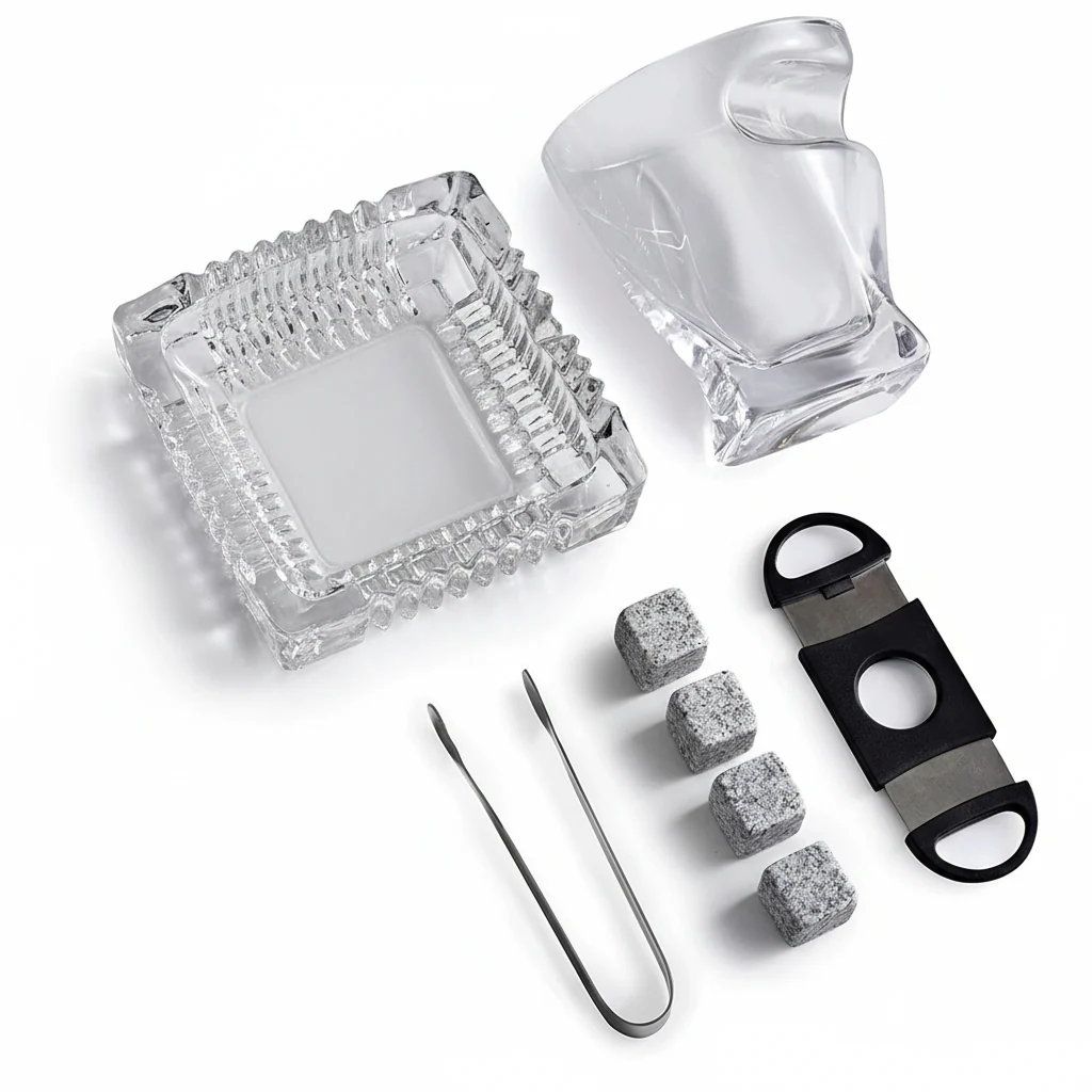 Whiskey Glass Set with Accessories in Premium Wooden Gift Box - Image 5