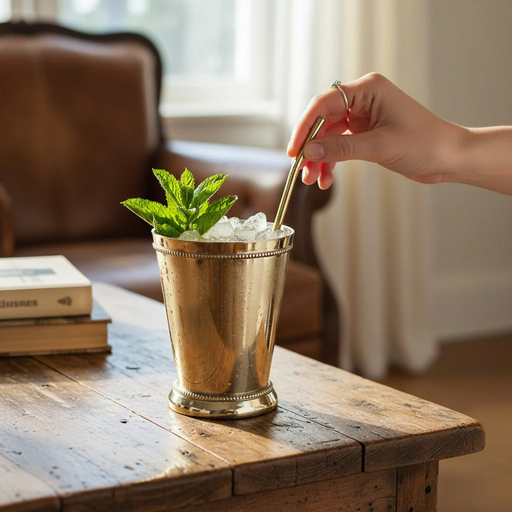 White Gold Brass Mint Julep Cup | 4-Inch Polished Brass Derby Cup - Image 2