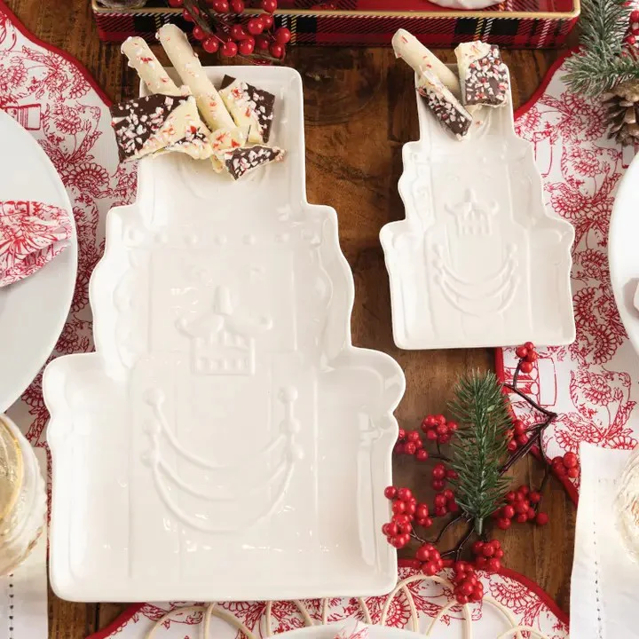 White Nutcracker Platter & Dessert Plates